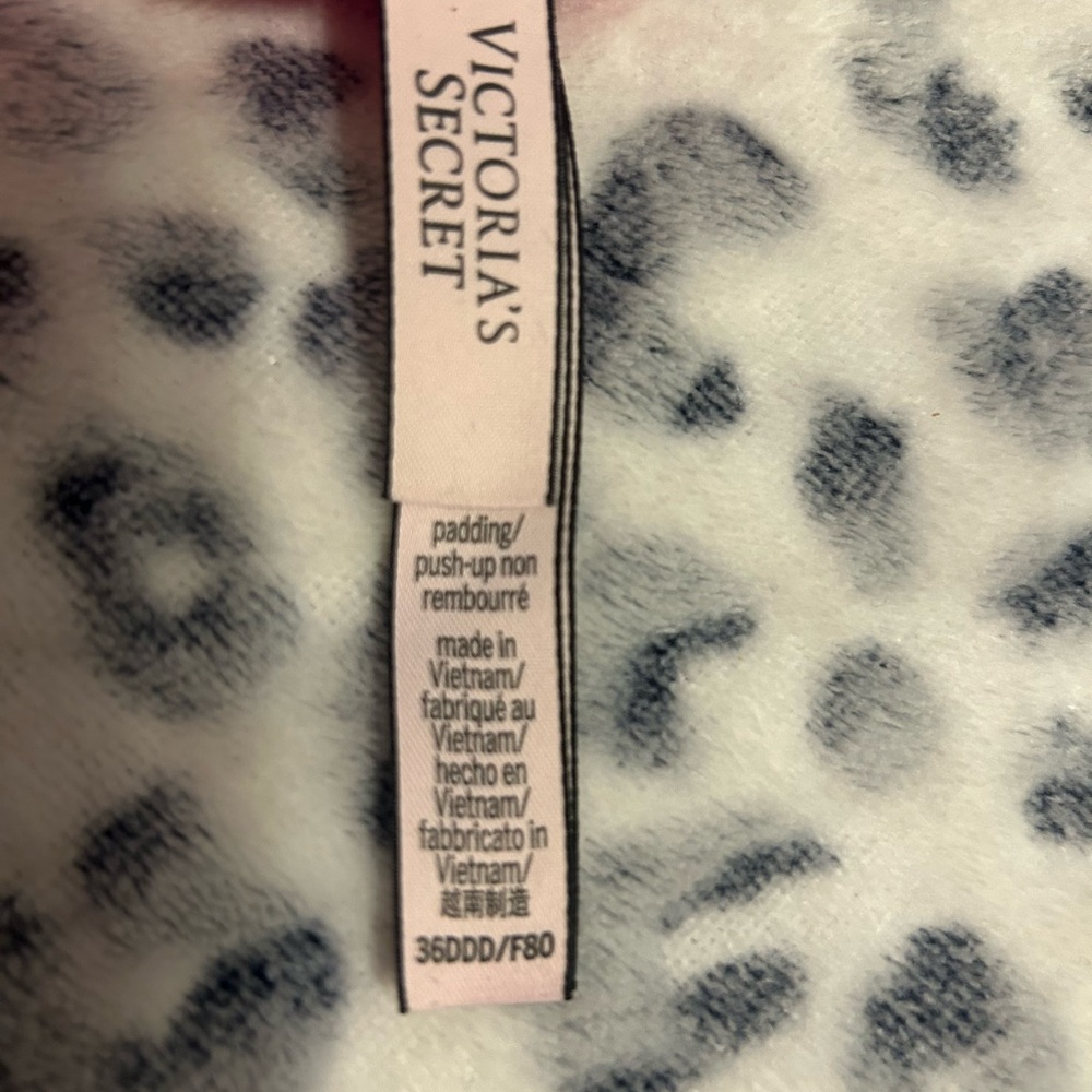 Victoria's Secret White and Black Leopard Bra